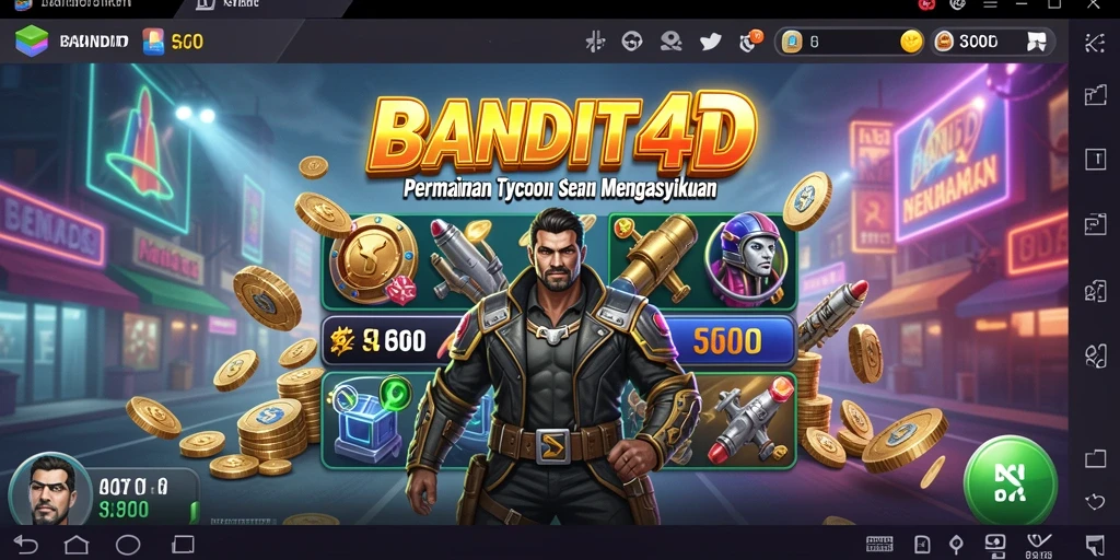 Tampilan dinamis dari gameplay dalam BANDIT4D yang menarik.