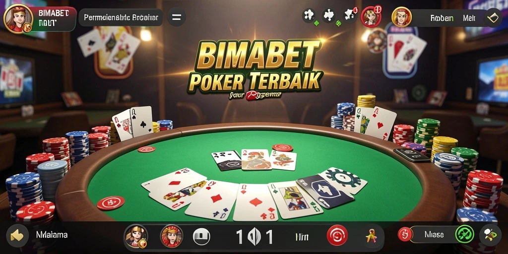 Tampilan gameplay Poker menarik di BIMABET.