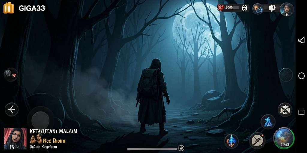 Tampilan menakutkan dalam gameplay GIGA33 yang menguji nyali.