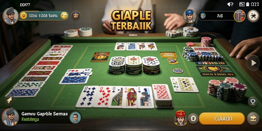 Tampilan gameplay IDR77 yang menarik saat bermain Gaple.