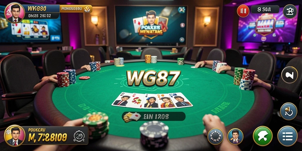 Tampilan gameplay seru dalam permainan Poker WG87.