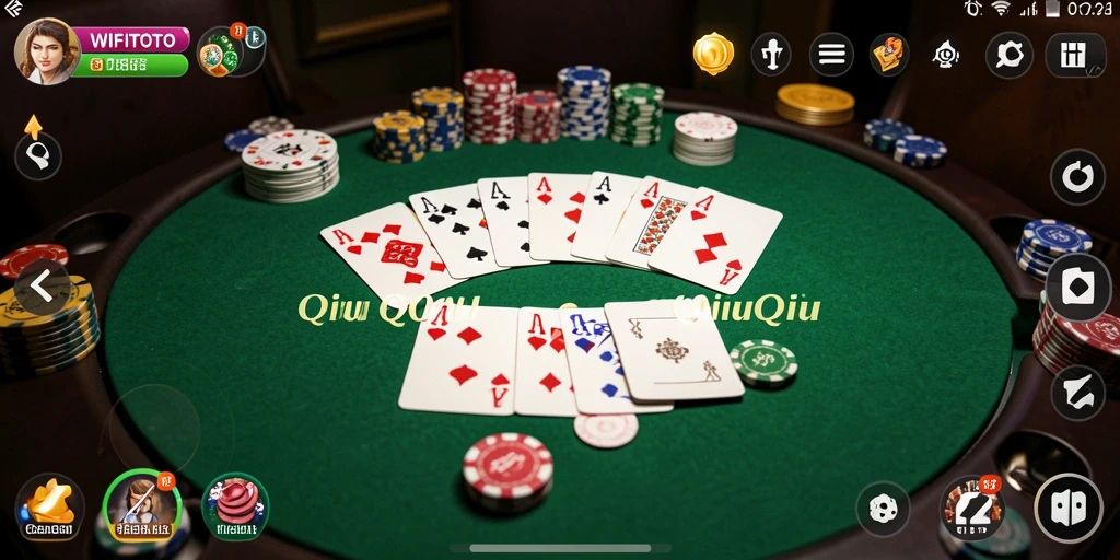 Tangkap layar WIFITOTO menampilkan gameplay QiuQiu yang seru.
